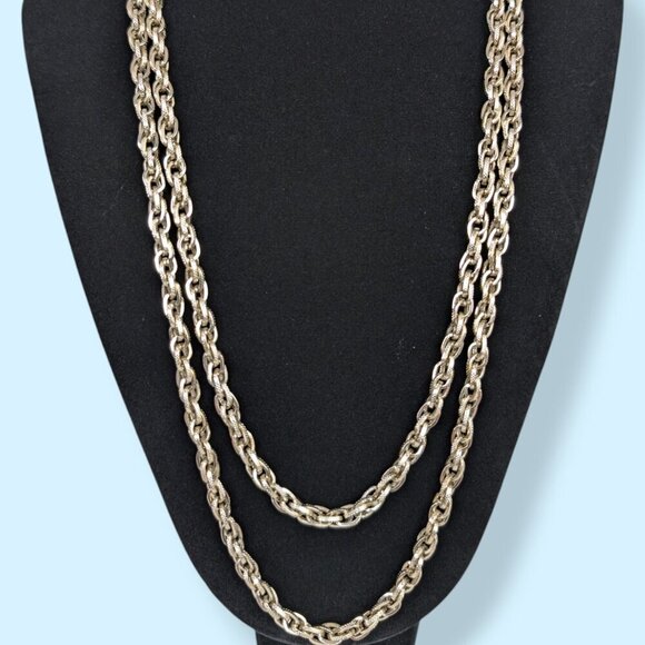 Vintage Light Rose Gold Textured Rope Chain - Picture 2 of 5